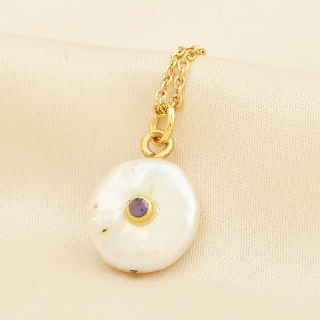 Baroque Pearl with Amethyst Gemstone Necklace - La Vitá Jewels