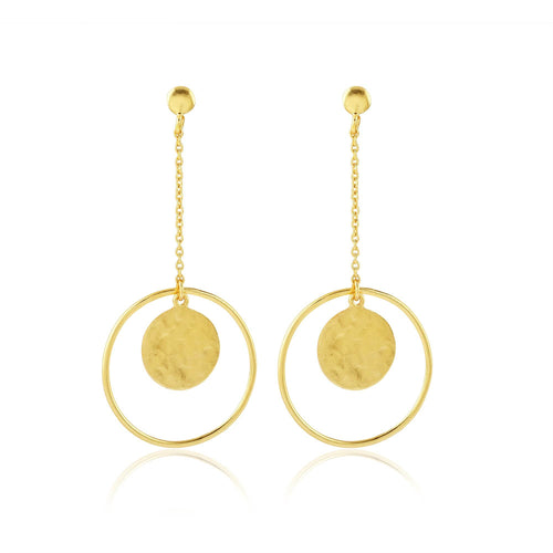 Circle Space Textured Earrings - La Vitá Jewels