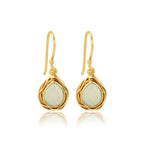 Aqua Chalcedony Dangle Earrings - La Vitá Jewels
