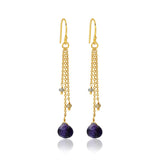 Blue Sapphire And Labradorite Dangle Earring