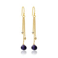 Blue sapphire and Labradorite stone Drop Earring - La Vitá Jewels