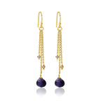 Blue sapphire and Labradorite stone Drop Earring - La Vitá Jewels