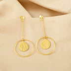 Circle Space Textured Earrings - La Vitá Jewels