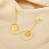 Circle Shape Hammered Dangle Earrings