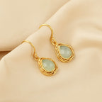 Aqua Chalcedony Dangle Earrings - La Vitá Jewels