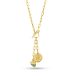 Round Disc with Aquamarine Rough Stone Necklaces - La Vitá Jewels