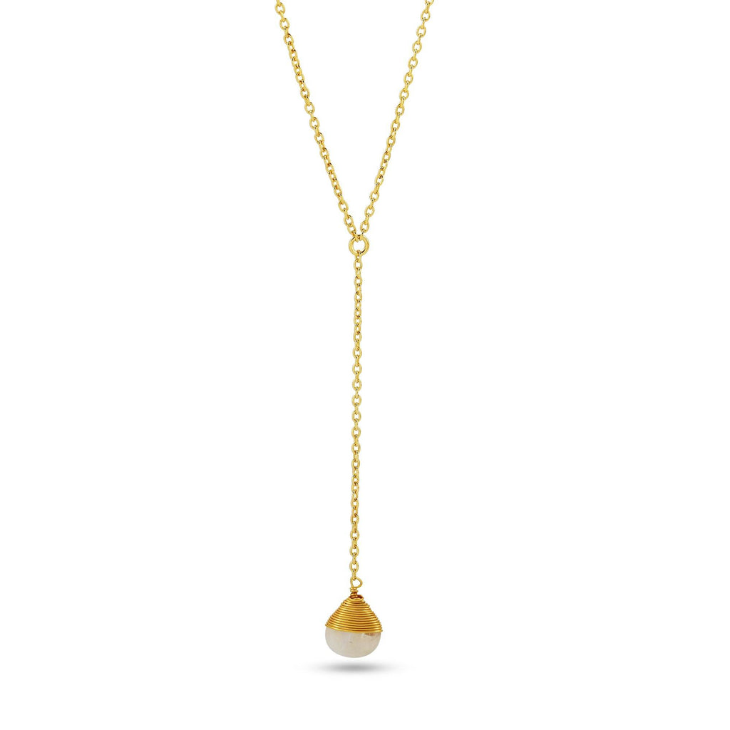 Labradorite and Rainbow Y shape Lariat Necklaces - La Vitá Jewels