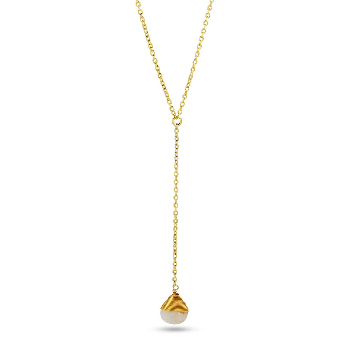 Labradorite and Rainbow Y shape Lariat Necklaces - La Vitá Jewels