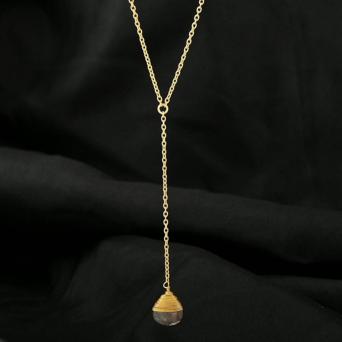 Labradorite and Rainbow Y shape Lariat Necklaces - La Vitá Jewels