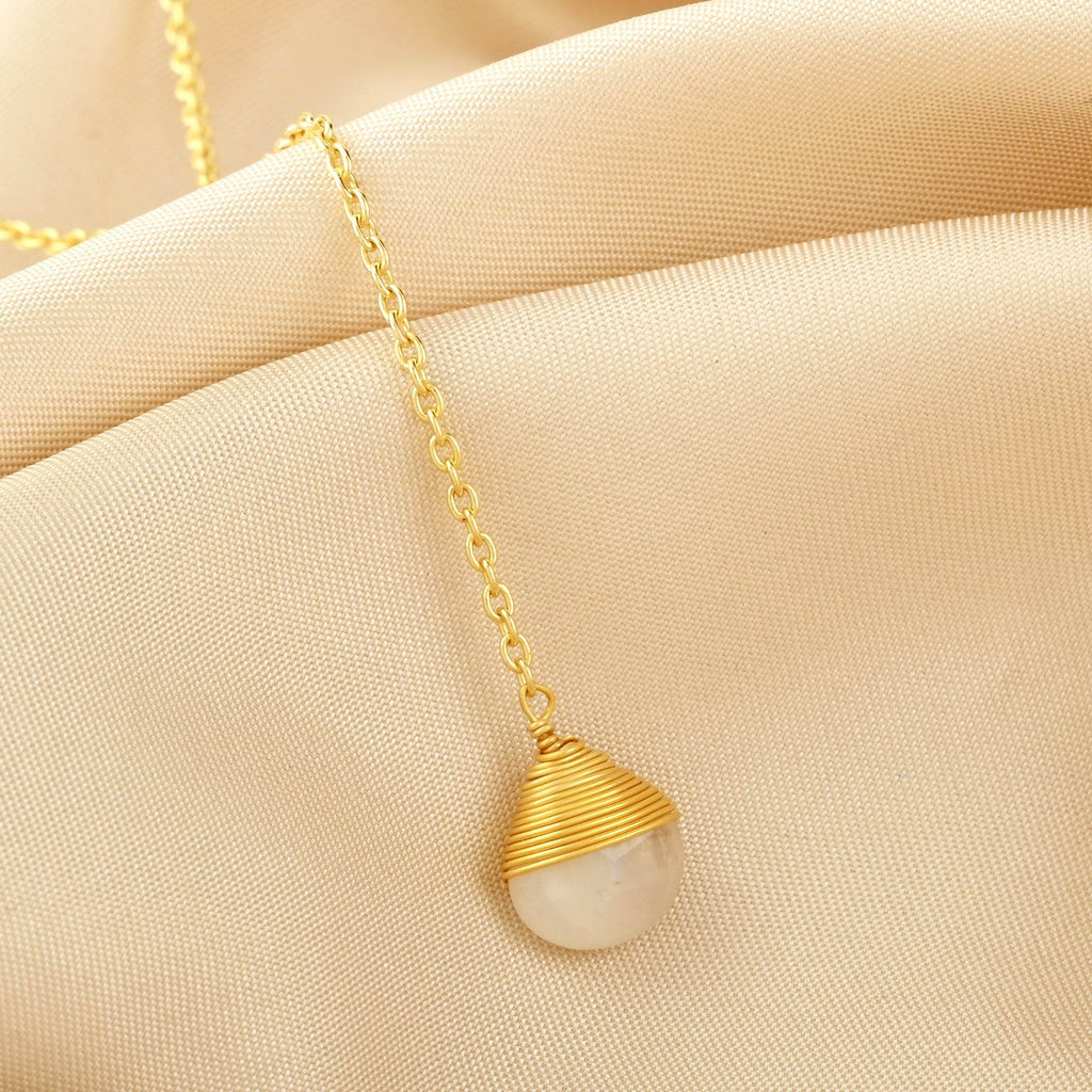 Labradorite and Rainbow Y shape Lariat Necklaces - La Vitá Jewels