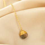 Labradorite and Rainbow Y shape Lariat Necklaces