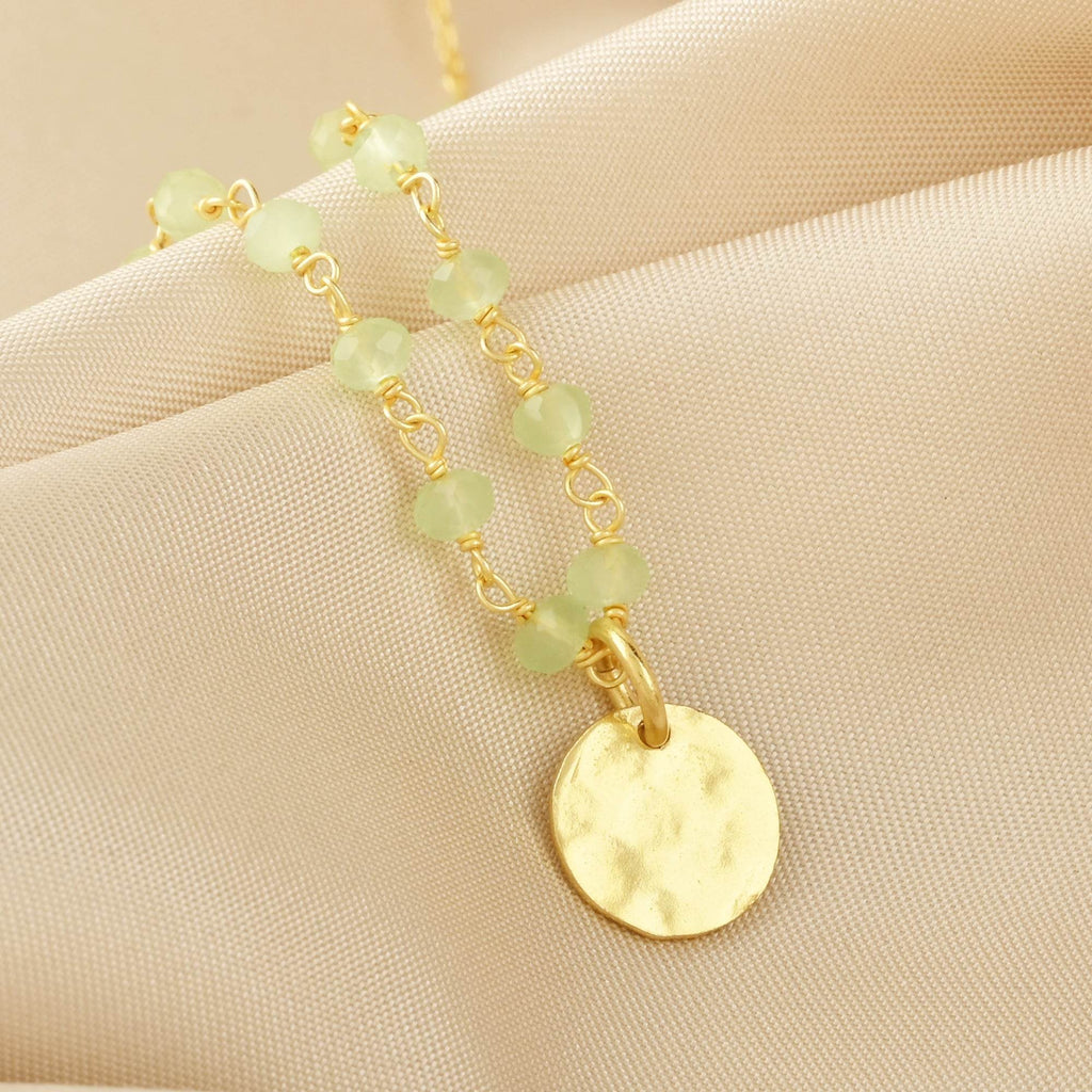 Green Chalcedony Beads Necklace - La Vitá Jewels