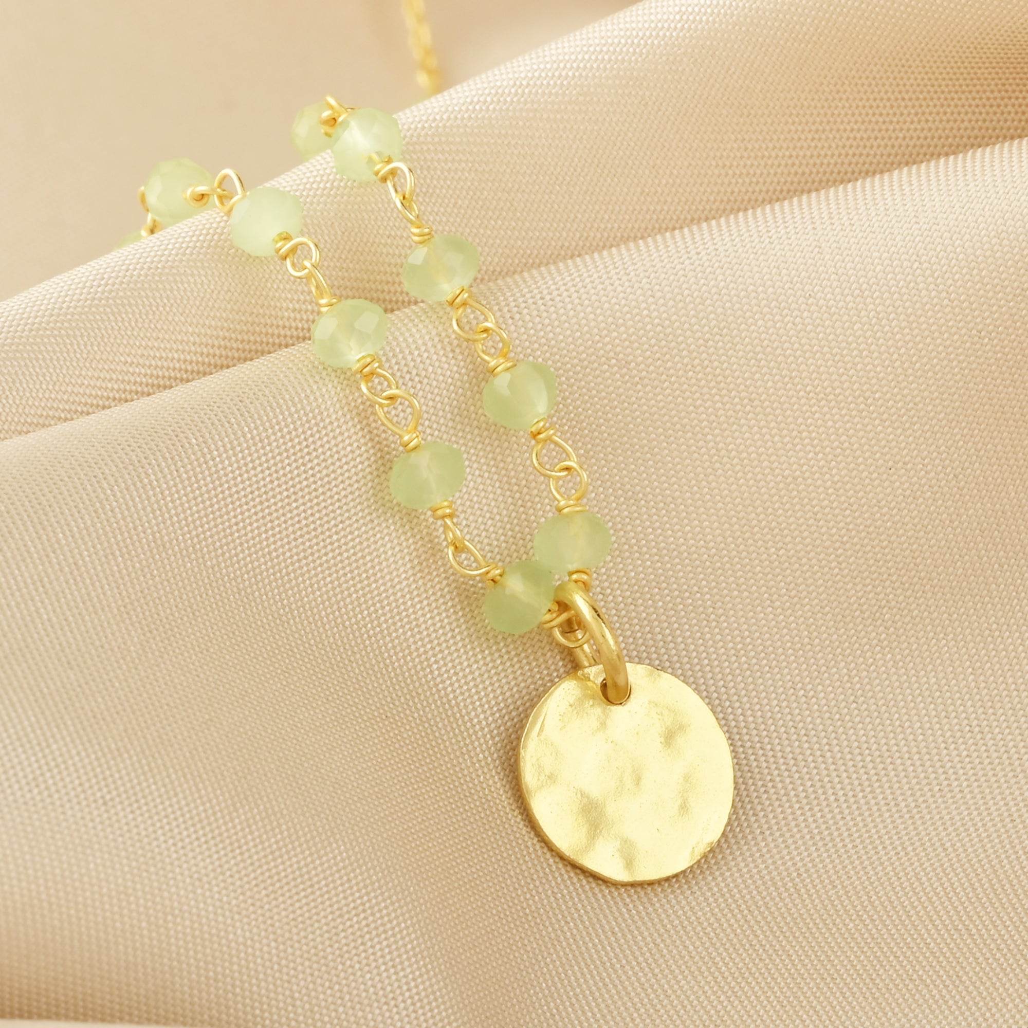 Green Chalcedony Beads Necklace - La Vitá Jewels