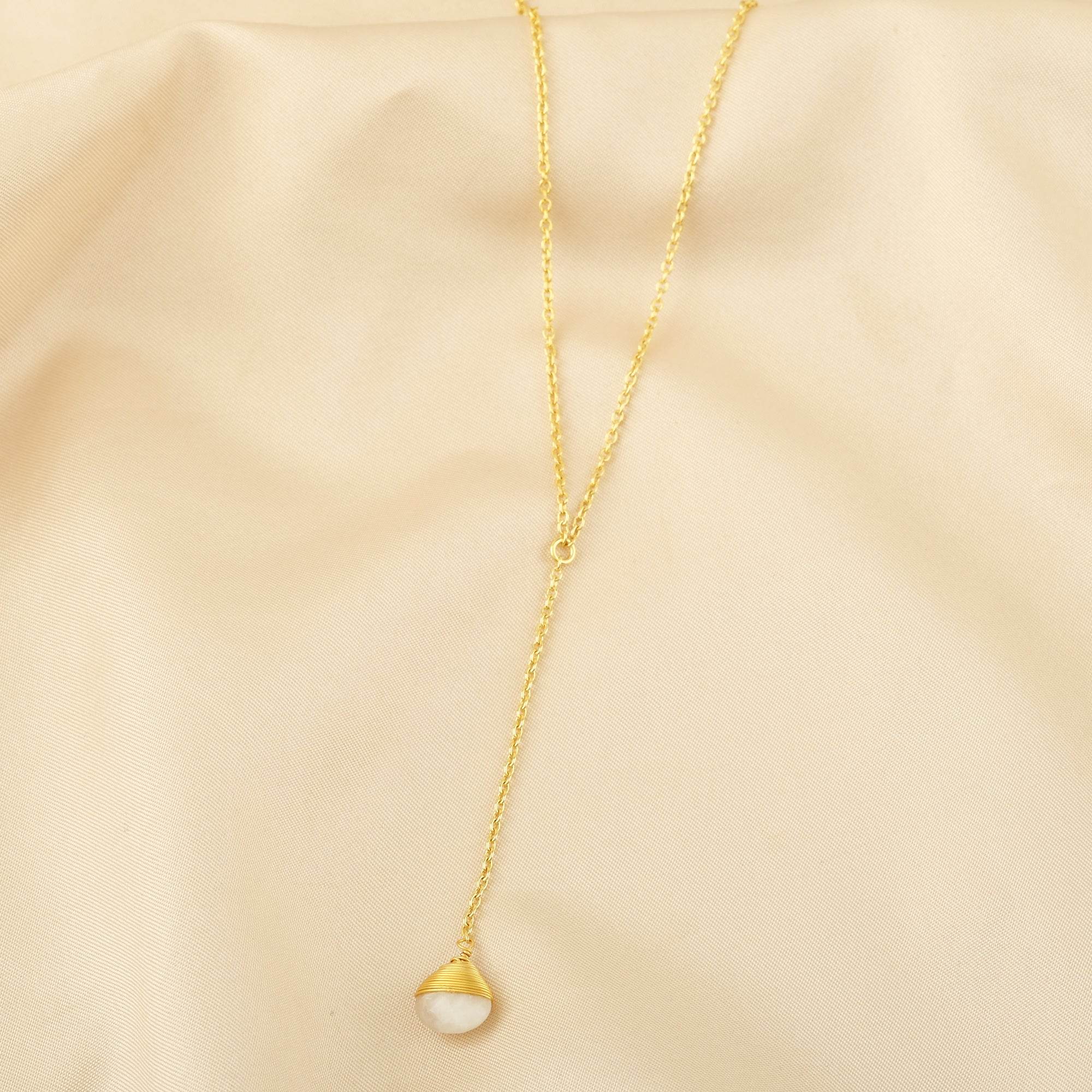 Labradorite and Rainbow Y shape Lariat Necklaces - La Vitá Jewels