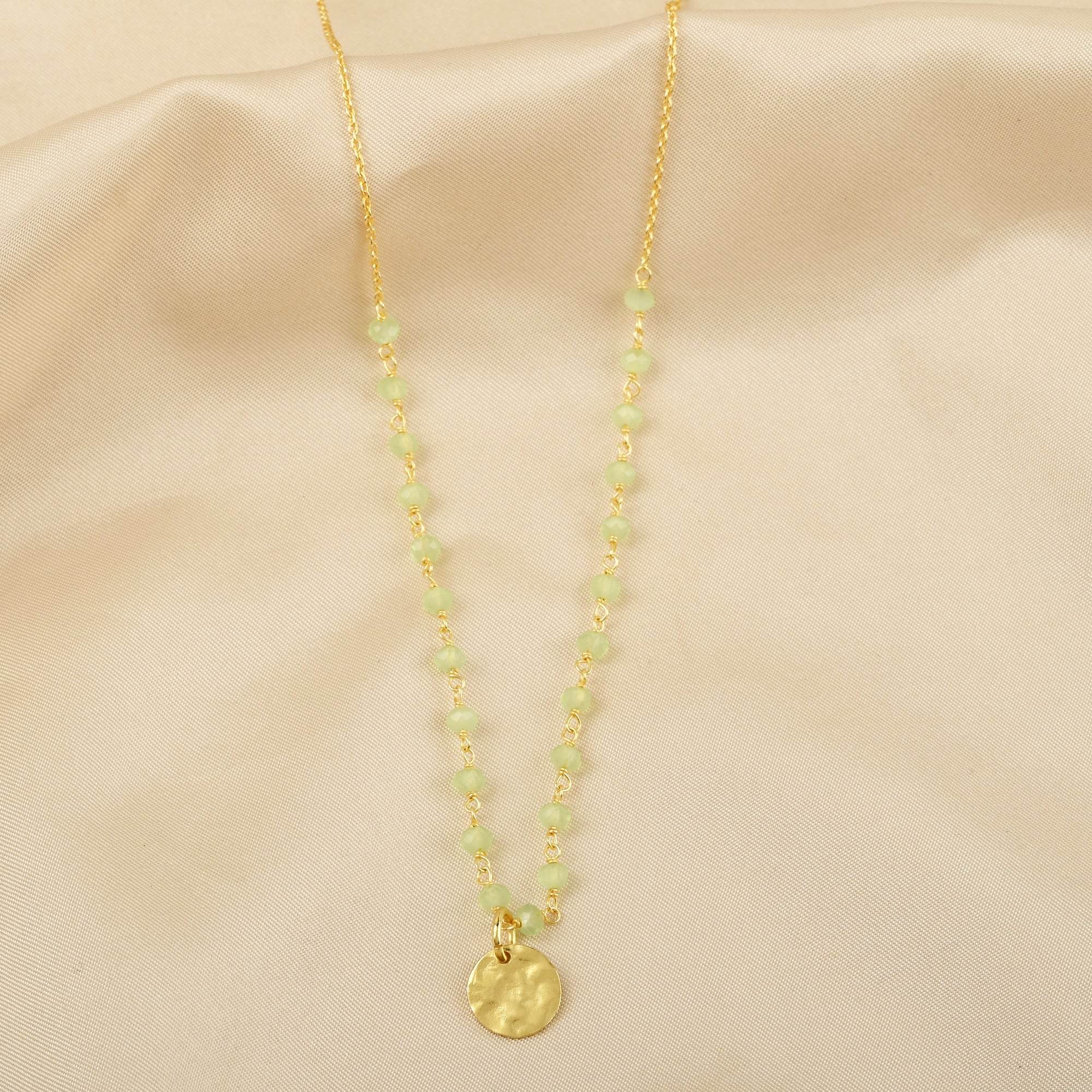 Green Chalcedony Beads Necklace - La Vitá Jewels