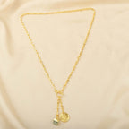 Round Disc with Aquamarine Rough Stone Necklaces - La Vitá Jewels