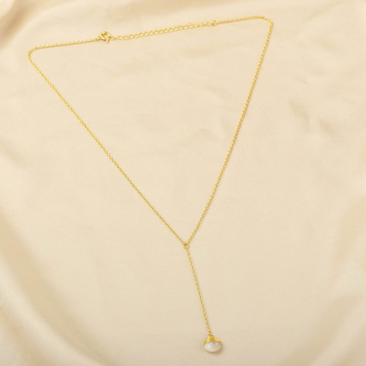 Labradorite and Rainbow Y shape Lariat Necklaces - La Vitá Jewels