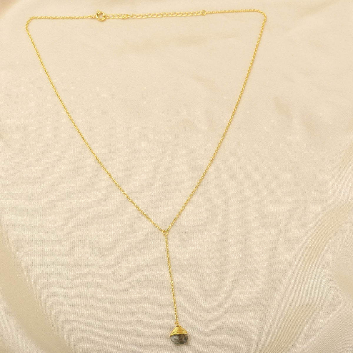 Labradorite and Rainbow Y shape Lariat Necklaces - La Vitá Jewels