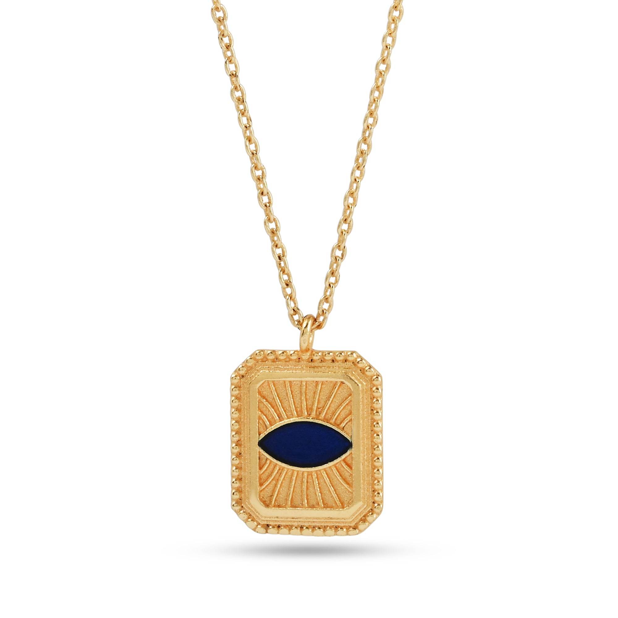 Cushion shape with Evil Eye Necklace - La Vitá Jewels