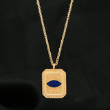 Cushion shape with Evil Eye Necklace