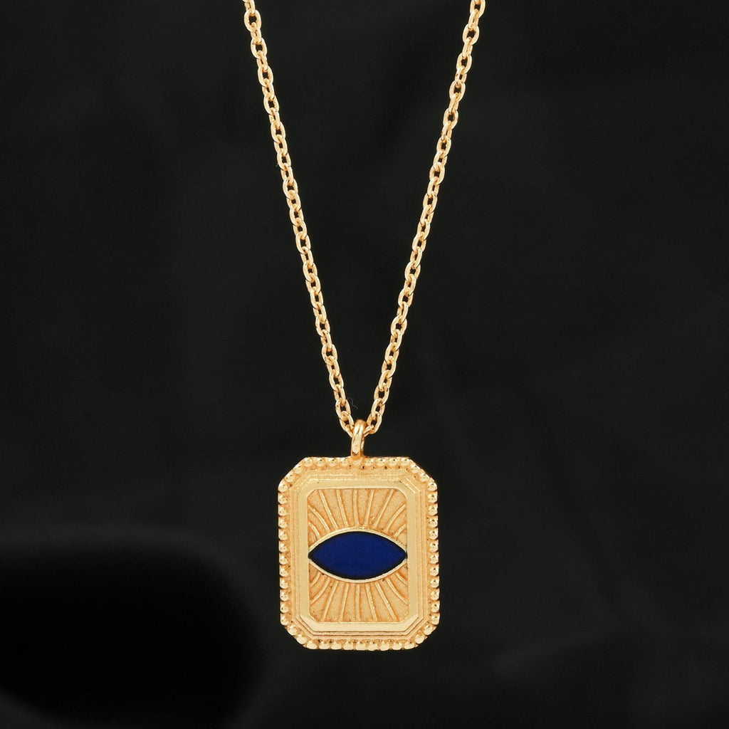 Cushion shape with Evil Eye Necklace - La Vitá Jewels