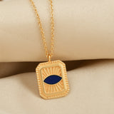 Cushion shape with Evil Eye Necklace