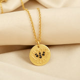 Lotus Disc with Black CZ Necklaces