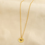 Lotus Disc with Black CZ Necklaces