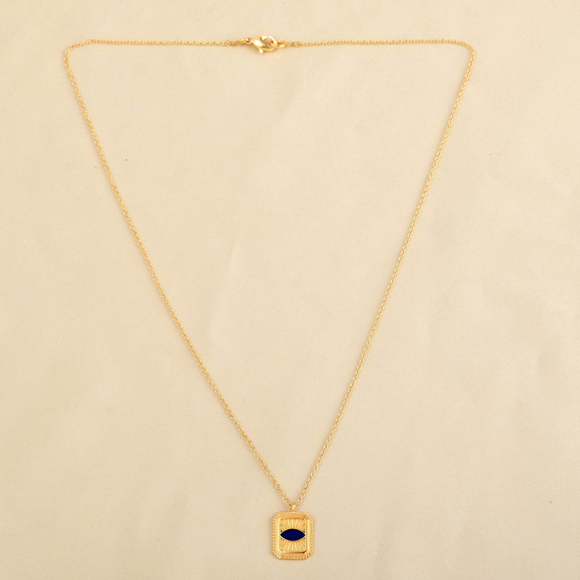 Cushion shape with Evil Eye Necklace - La Vitá Jewels