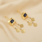 Parnika Blue Sapphire and Labradorite Earrings - La Vitá Jewels