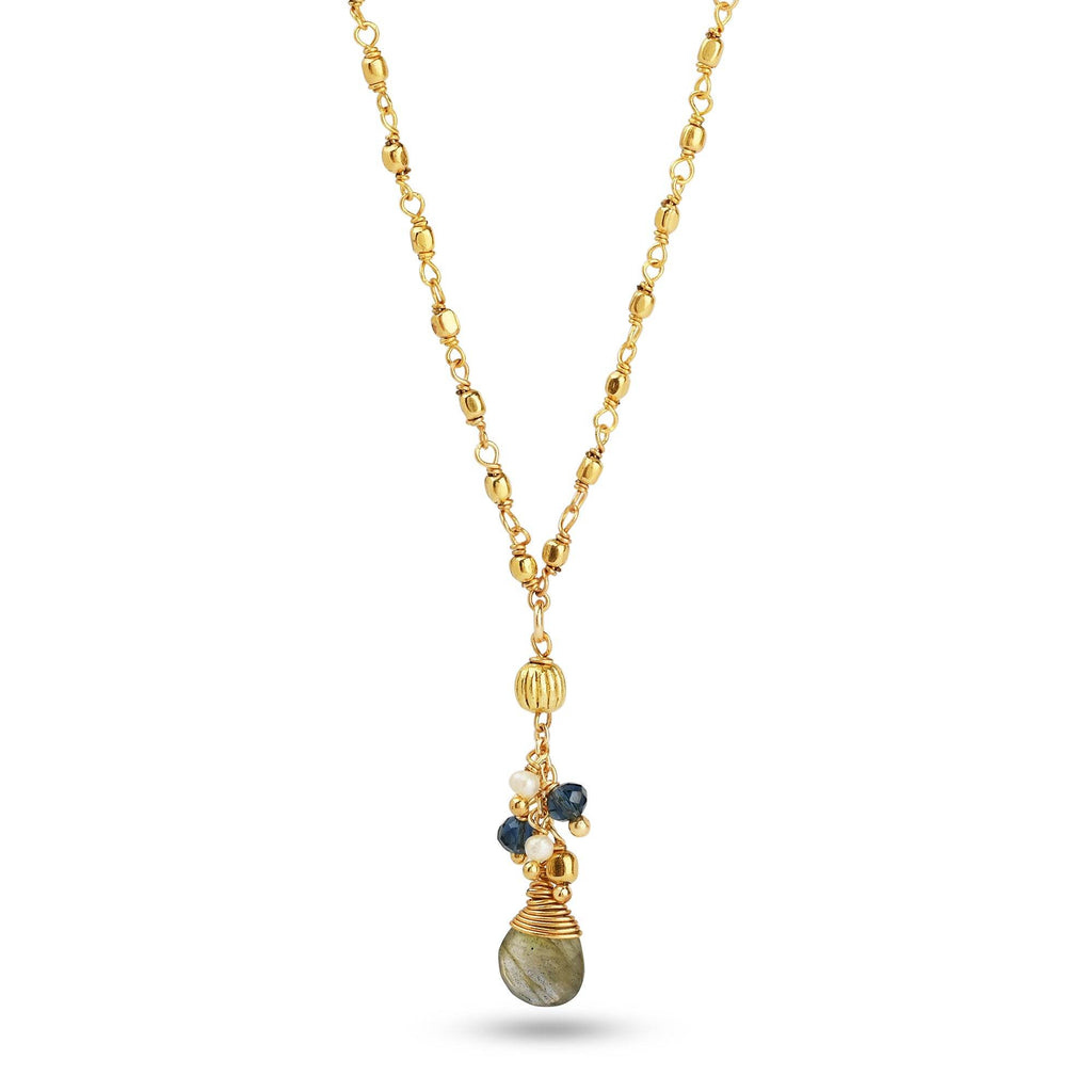 Multi stone with Ball Chain Necklaces - La Vitá Jewels