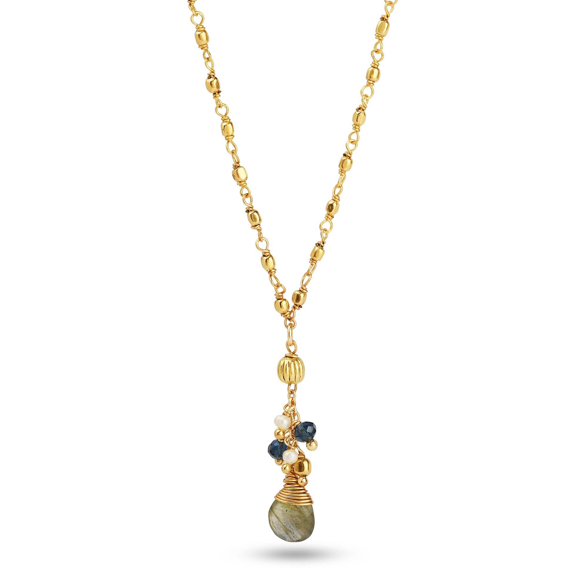 Multi stone with Ball Chain Necklaces - La Vitá Jewels