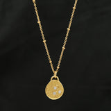 Hammered Disc with White CZ Necklaces