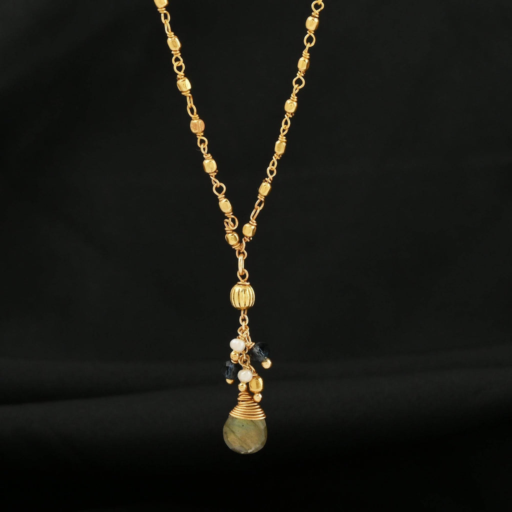 Multi stone with Ball Chain Necklaces - La Vitá Jewels