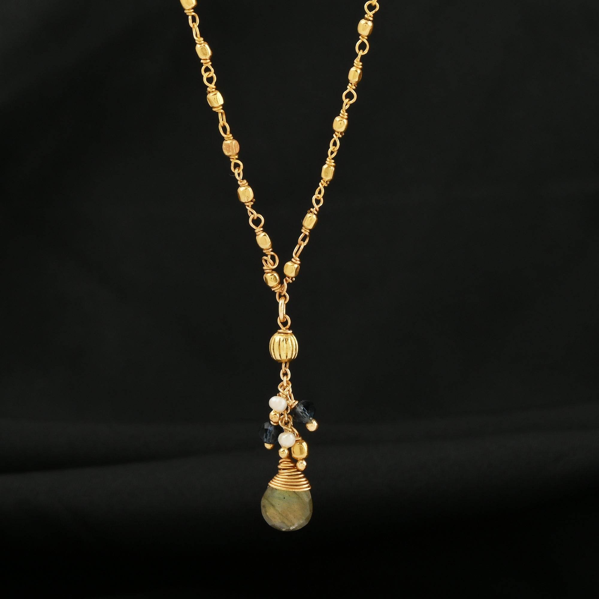 Multi stone with Ball Chain Necklaces - La Vitá Jewels