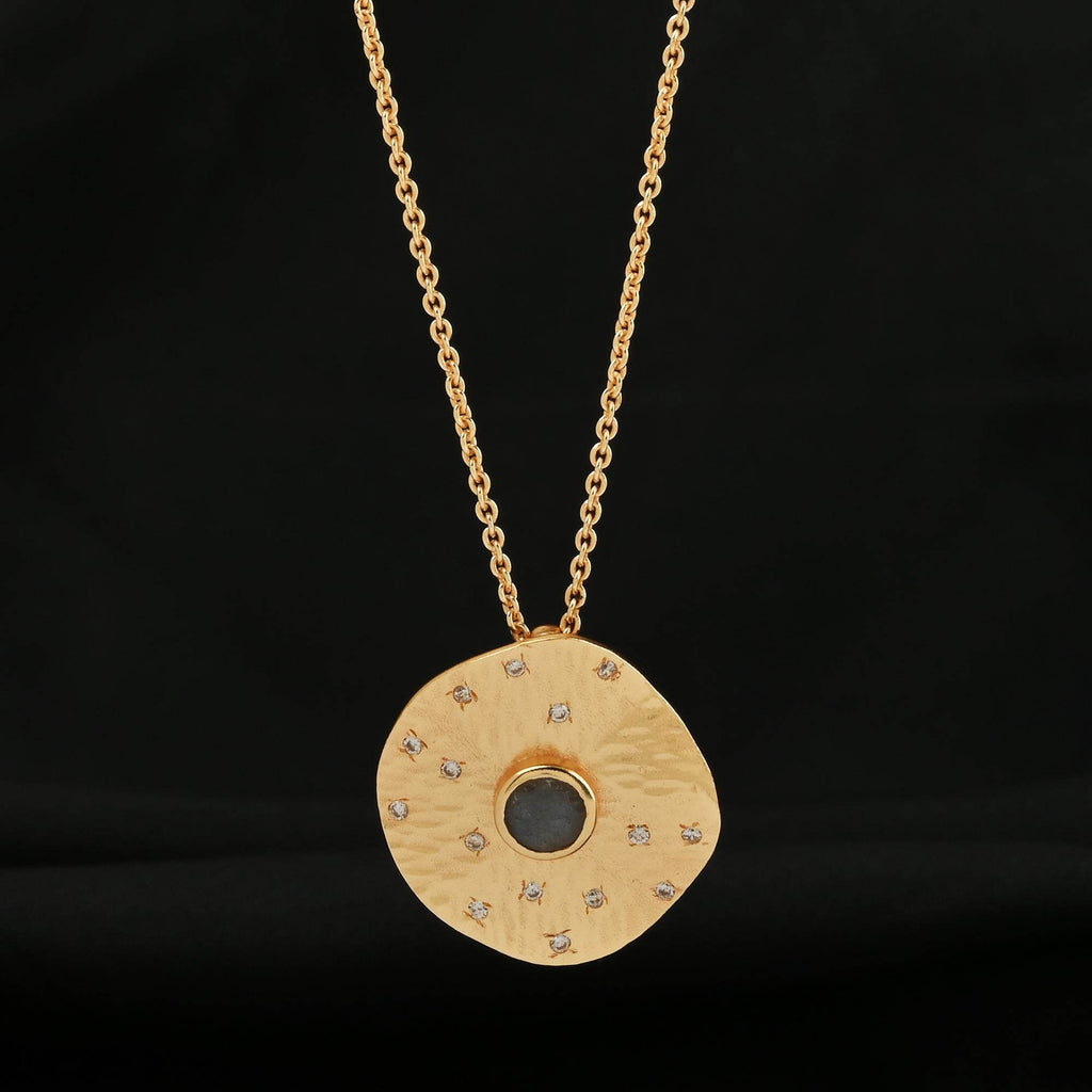 Labradorite and White CZ Sparkling Awareness Necklace - La Vitá Jewels