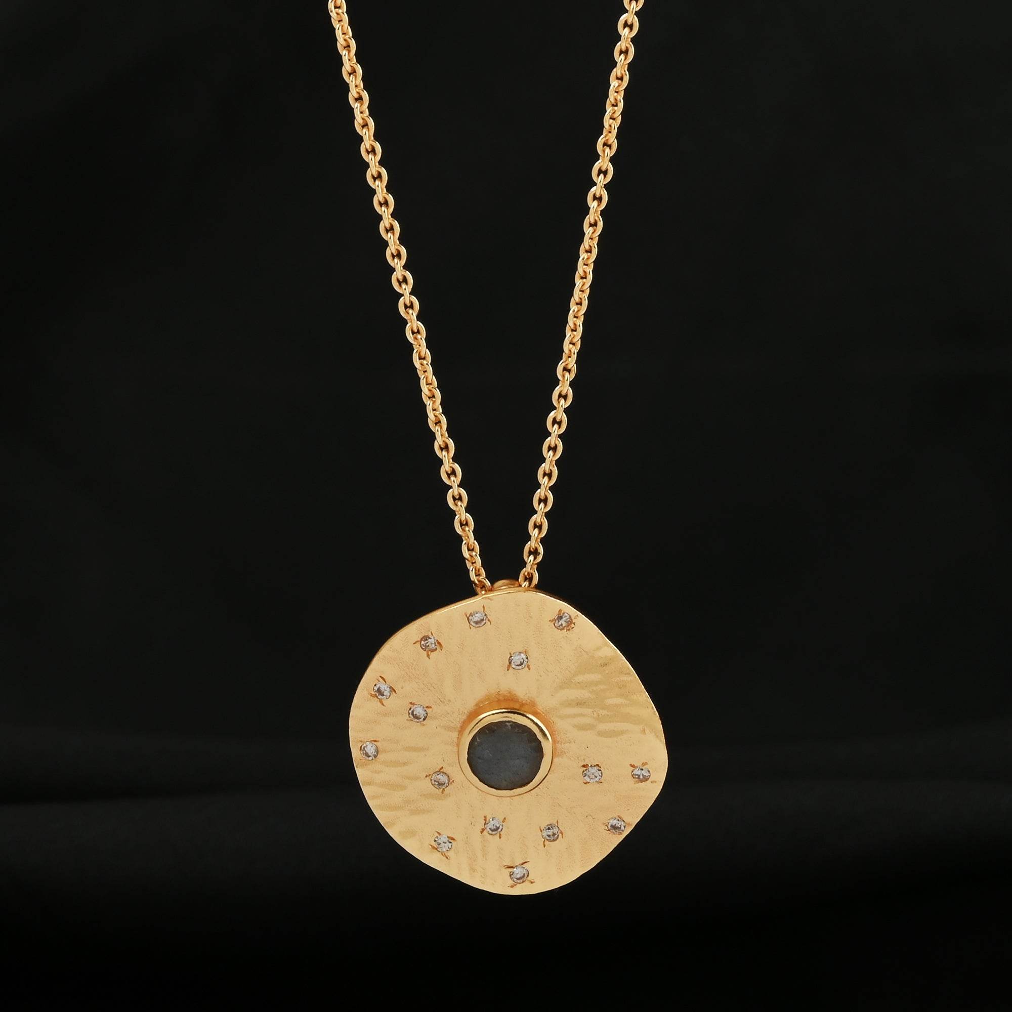 Labradorite and White CZ Sparkling Awareness Necklace - La Vitá Jewels
