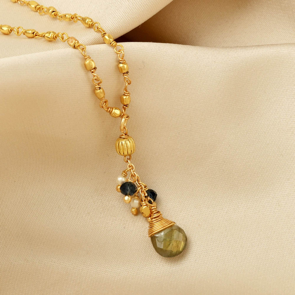 Multi stone with Ball Chain Necklaces - La Vitá Jewels