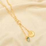 Palm Tree with Aquamarine Gemstone Necklaces