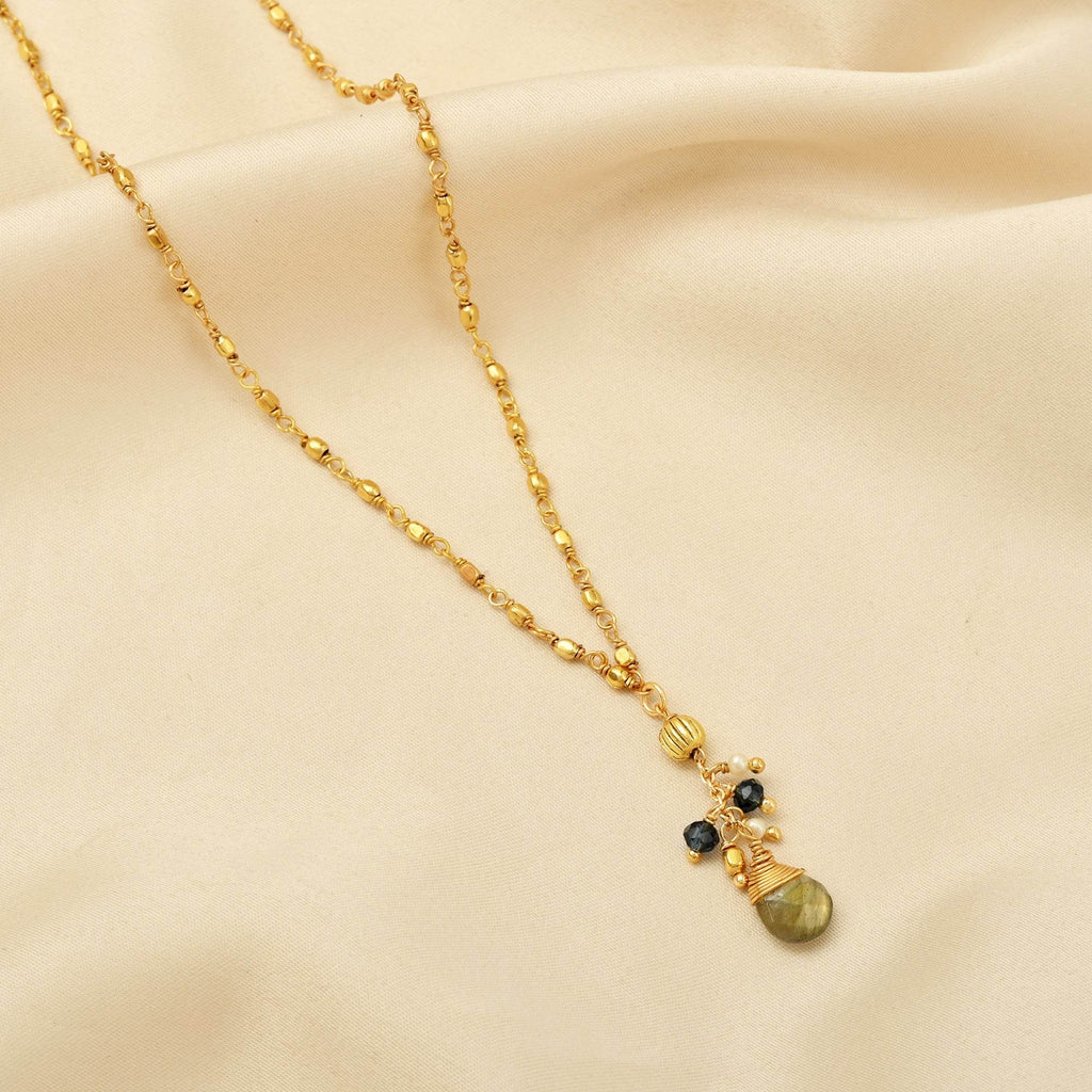 Multi stone with Ball Chain Necklaces - La Vitá Jewels