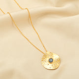 Labradorite and White Cubic Zirconia Round Necklace