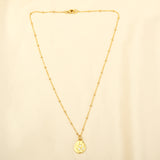 Hammered Disc with White CZ Necklaces