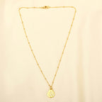 Hammered Disc with White Cubic Zirconia Necklaces - La Vitá Jewels