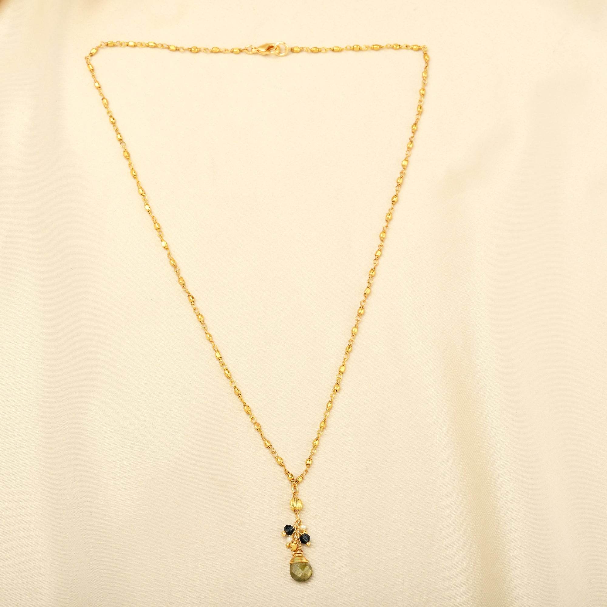 Multi stone with Ball Chain Necklaces - La Vitá Jewels