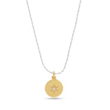 White CZ North Star with Gold Tone Necklaces