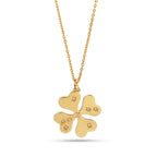 White Cubic Zirconia Clover Pendant Necklaces - La Vitá Jewels