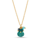 Multi Beads with Turquoise Drop Necklace