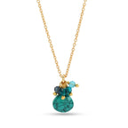 Multi Beads with Turquoise Drop Necklace - La Vitá Jewels
