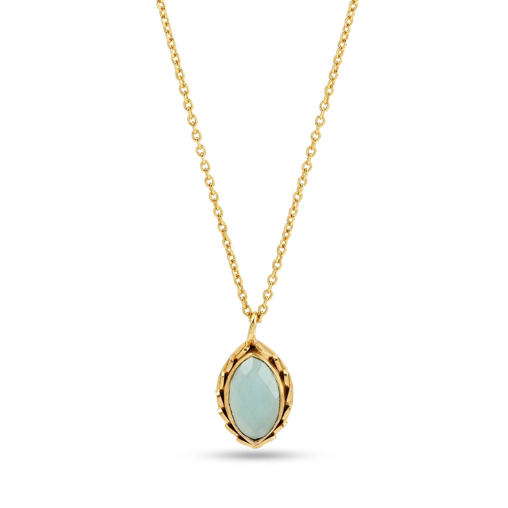 Soulful Rejuvenation Aqua Chalcy Gemstone Necklace - La Vitá Jewels