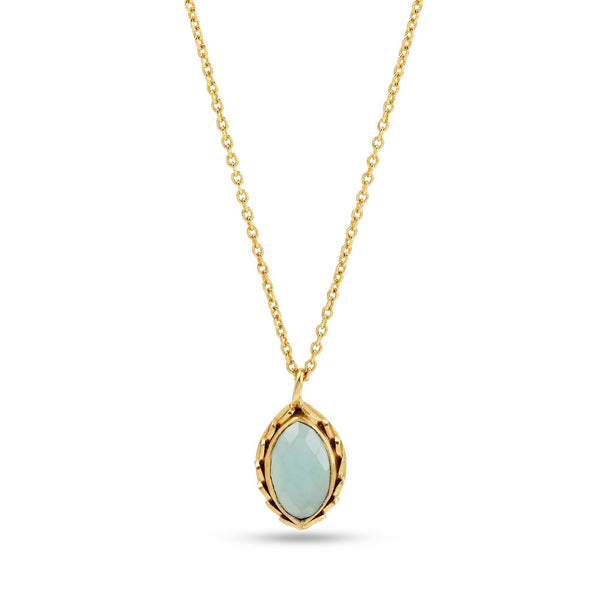 Soulful Rejuvenation Aqua Chalcy Gemstone Necklace - La Vitá Jewels